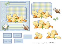 Sleepy Ducks Card Front with Topper