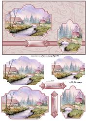 Spring River Panel Card with Pyramid Layers