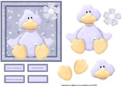 Happy Duck Card Front with Decoupage
