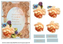 Rose and Art Deco Frame with Decoupage