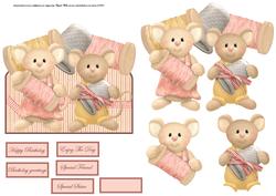 A Stitch in Time the Mouse Family Over the Edge Card