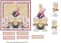 Anniversary, Engagement, Wedding Card Front with Decoupage