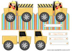 Motor Way Road Works Truck Shaped Over Edge Card
