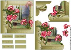 Rose Vase Scallop Corner Stacker