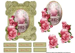 Rose Garden Card Front with Topper and Decoupage