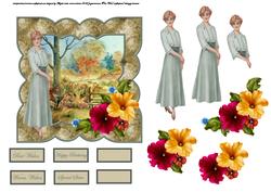 Autumn Walk Card Front with Decoupage