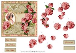 Victorian Lady with Vintage Rose's