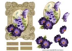 Purple Pansy Card Front