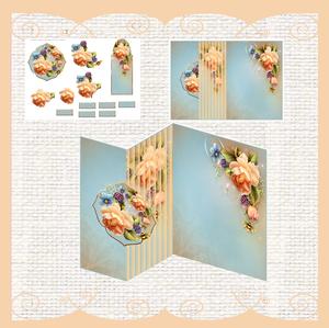 English Rose No Hole Fold Back Card Mini Kit