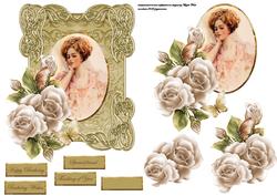 Face of Beauty and Roses of Beauty Card Front and Topper