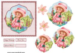 A Paddle in the Water Card Front with Pyramid Layers
