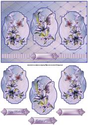 Lilies and Butterfly Panel Card Front
