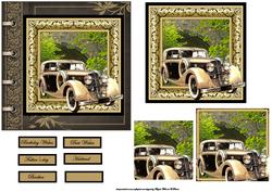 Vintage Car Card Front with a Topper and Pyramid Layers