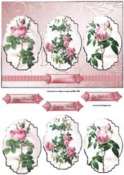 Rose Panel Card Front with Toppers