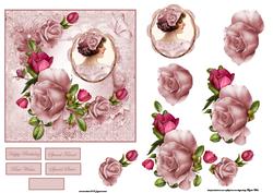 Vintage Beauty Cameo with Rose Victorian Hat and Decoupage