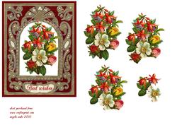 Victorian Flowers Within a Vintage Arched Frame