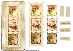 Vintage Poppy and Rose Dl Card with Toppers
