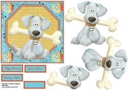 Millie the Pooch Dog Card Front with Decoupage