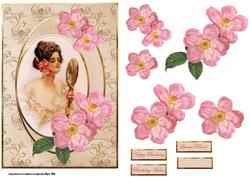 Looking in the Mirror Card Front with Decoupage