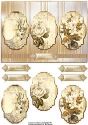 Vintage Flowers on Vintage Postcards Panel Card