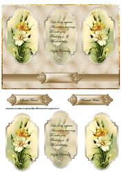 Yellow Carnations Panel Card with Verse and Toppers