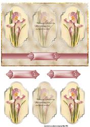 Pink Flowers Panel Card