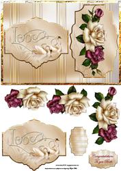 Ruby Anniversary Card with Topper and Decoupage