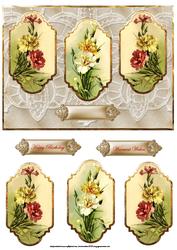 Vintage Carnations Panel Card