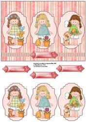 Girl Friends Together Panel Card with Toppers