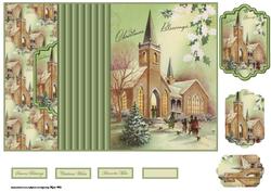 Vintage Christmas Service No Hole Fold Back Card
