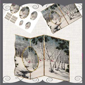 Winter Scene Shaped No Hole Fold Back Card