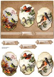 Birds of a Feather Together Panel Card with Toppers