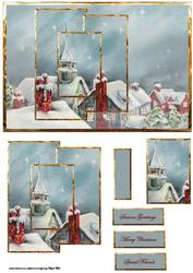 Snow on the Roofs Panel Card Front with Toppers