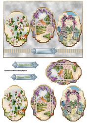 Garden Views Panel Card Front with Toppers and Sentiment Tag