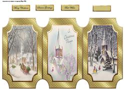 Christmas Scene Panel Trifold Card with Sentiment Tags