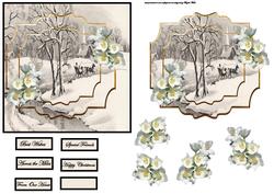 Sleigh Ride to Church Card Front with a Topper