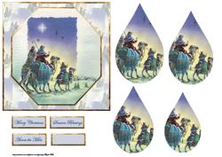 Three Kings Follow the Star Card Front with Teardrop
