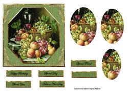 Wine,grapes and Fruit Card Front with Pyramid Layers