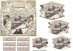 Vintage Steam Train in the Station Card Front