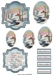 Snow Scene Vintage Topper with Pyramid Layers