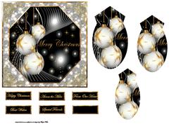 White and Gold Baubles Christmas and Pyramid Layer