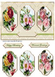 Selection of Roses Card with Panel Toppers