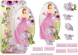 Girl Dressed for the Prom Card Front with Topper
