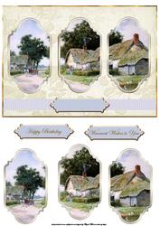 Village Life Panel Card with Toppers and Sentiment Tags