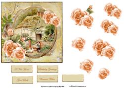 The Cottage Card Front with Decoupage and Sentiment