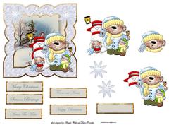 We Wish You a Merry Christmas Card with Decoupage