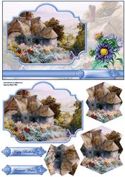 Country Cottage Garden Card with a Topper