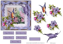 Meadow Flowers and Butterflies Card