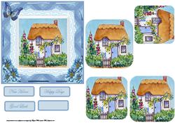 Cottage and Garden Home Card with Pyramid