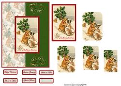 Dogs Sledge Fun in the Snow Card with Topper